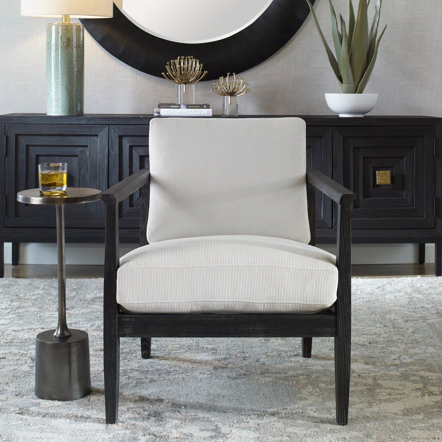 Brunei White Accent Chair | Uttermost | Home Elegance USA