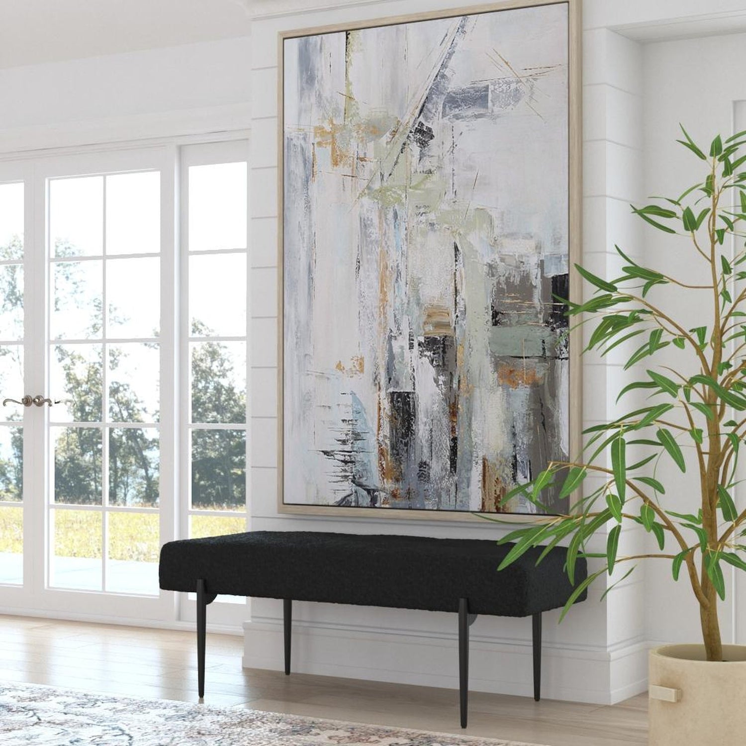Uttermost Olivier Modern Black Bench - Home Elegance USA