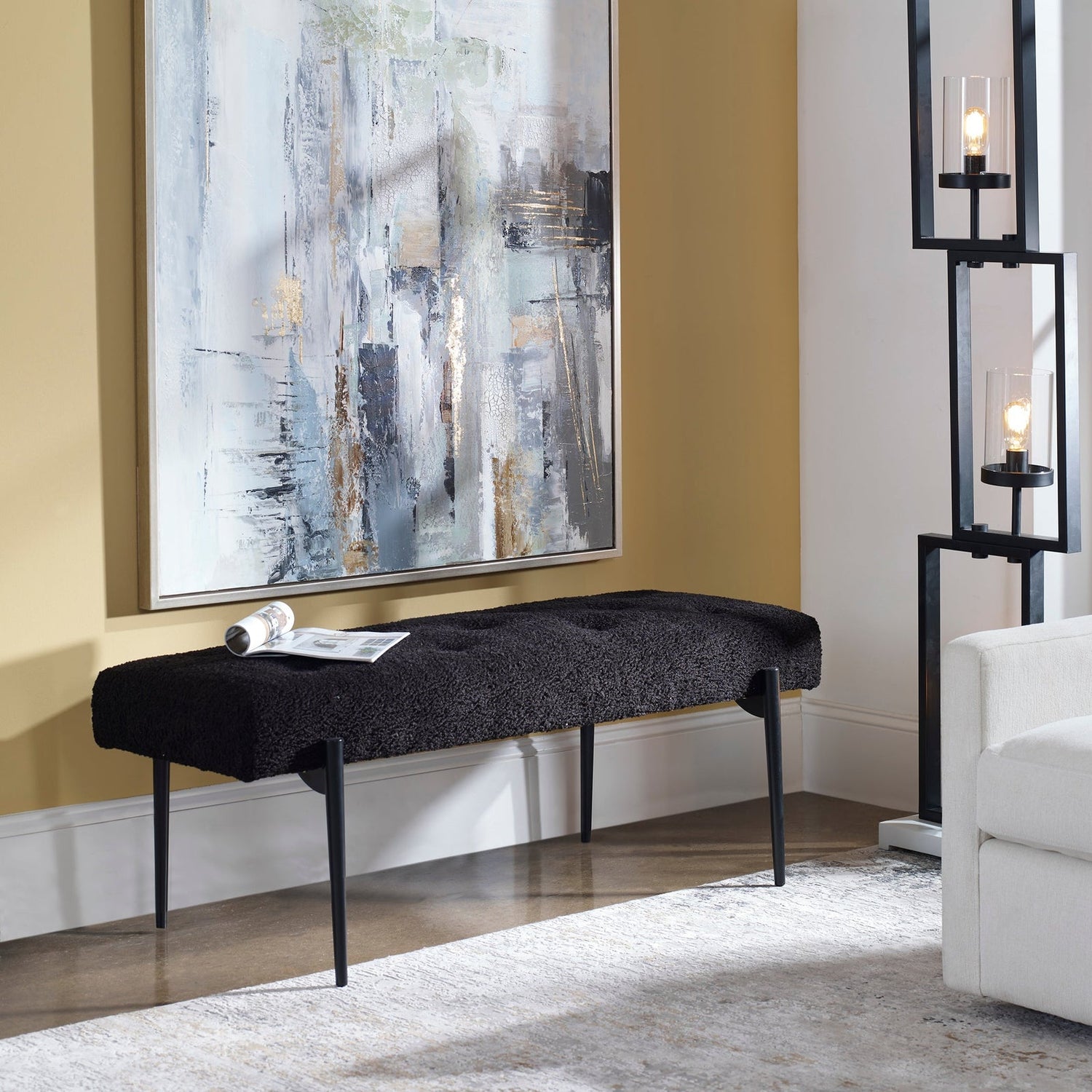 Uttermost Olivier Modern Black Bench - Home Elegance USA
