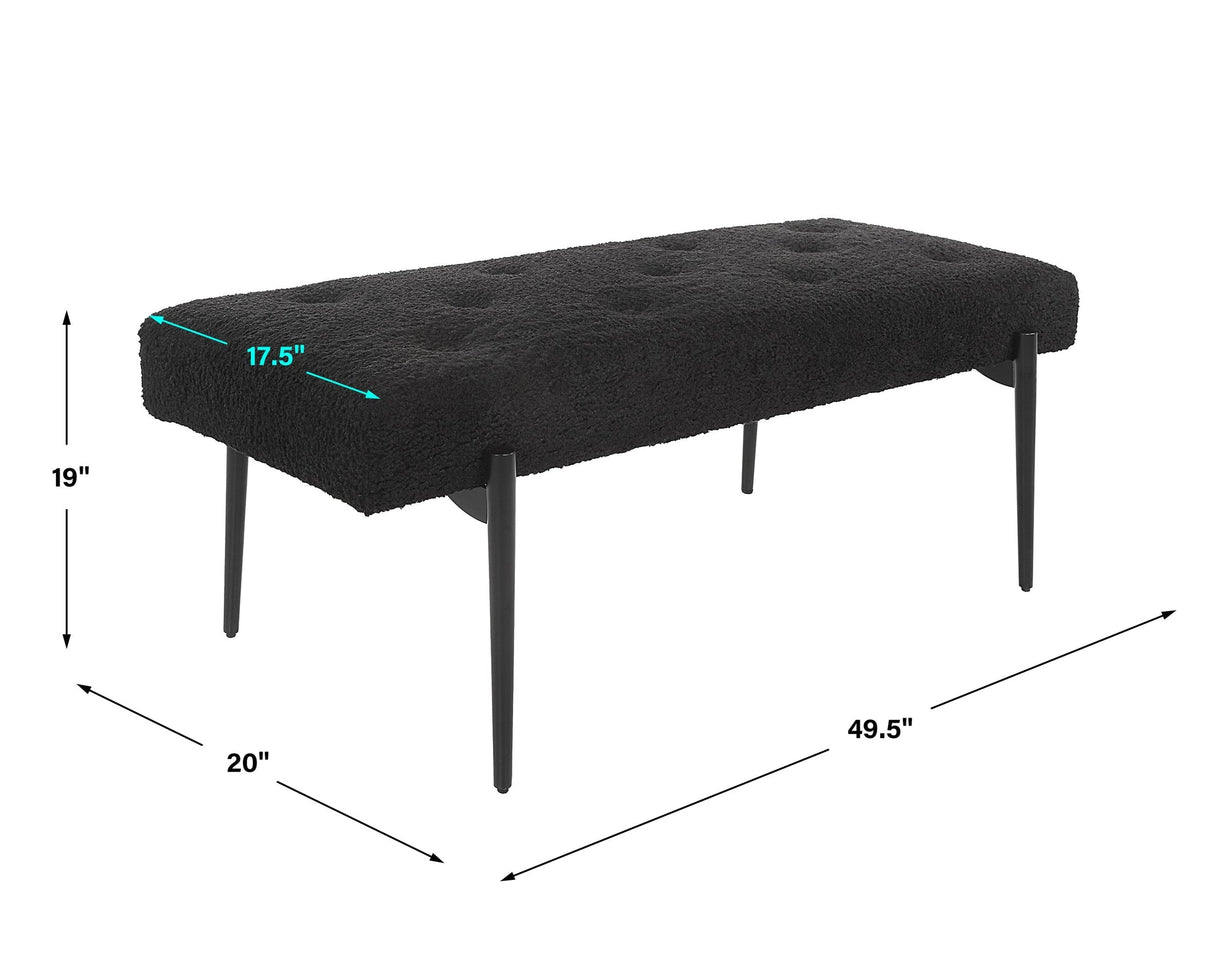 Uttermost Olivier Modern Black Bench - Home Elegance USA