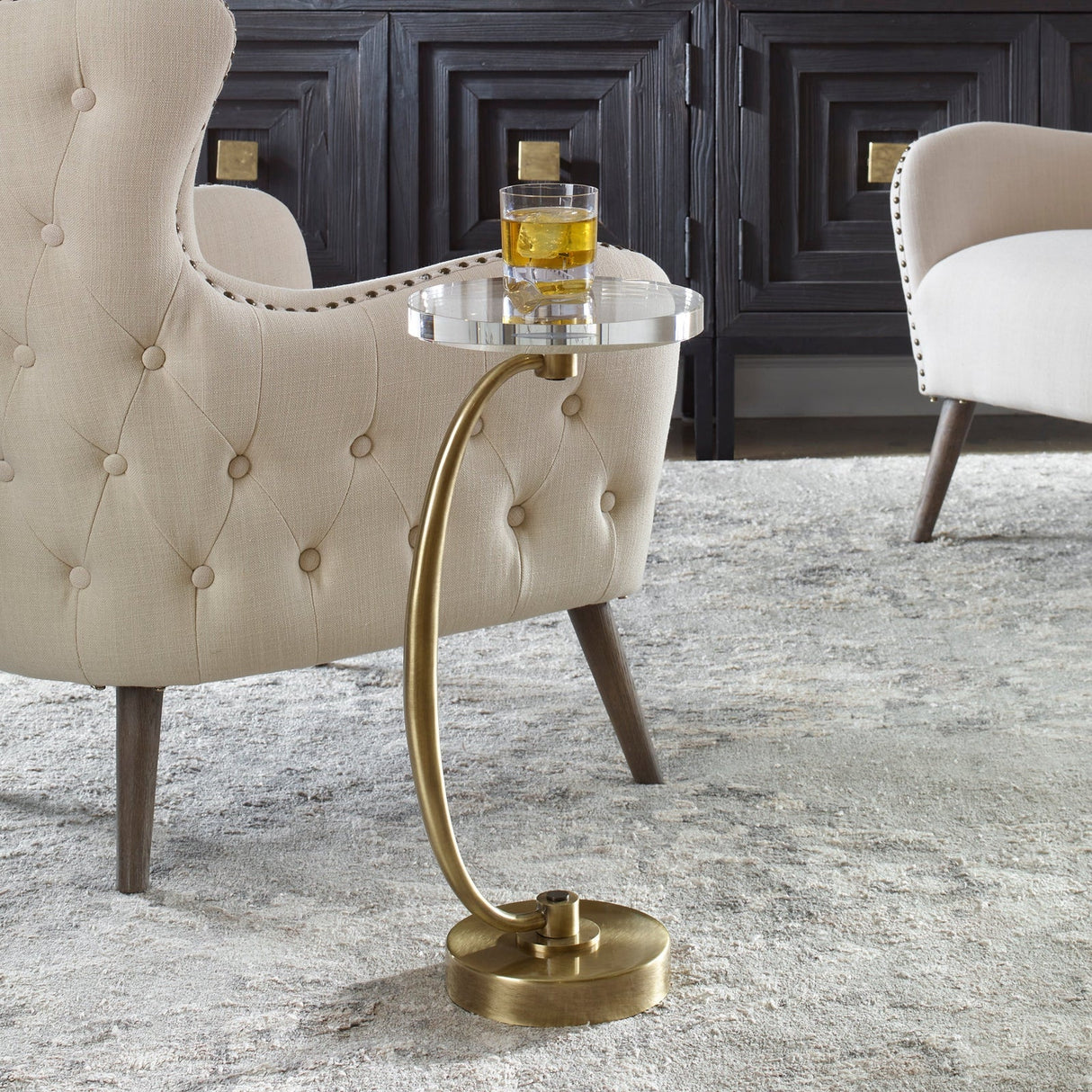 Uttermost Waveney Brass Drink Table - Home Elegance USA