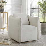 Uttermost Corben White Swivel Armchair - Home Elegance USA