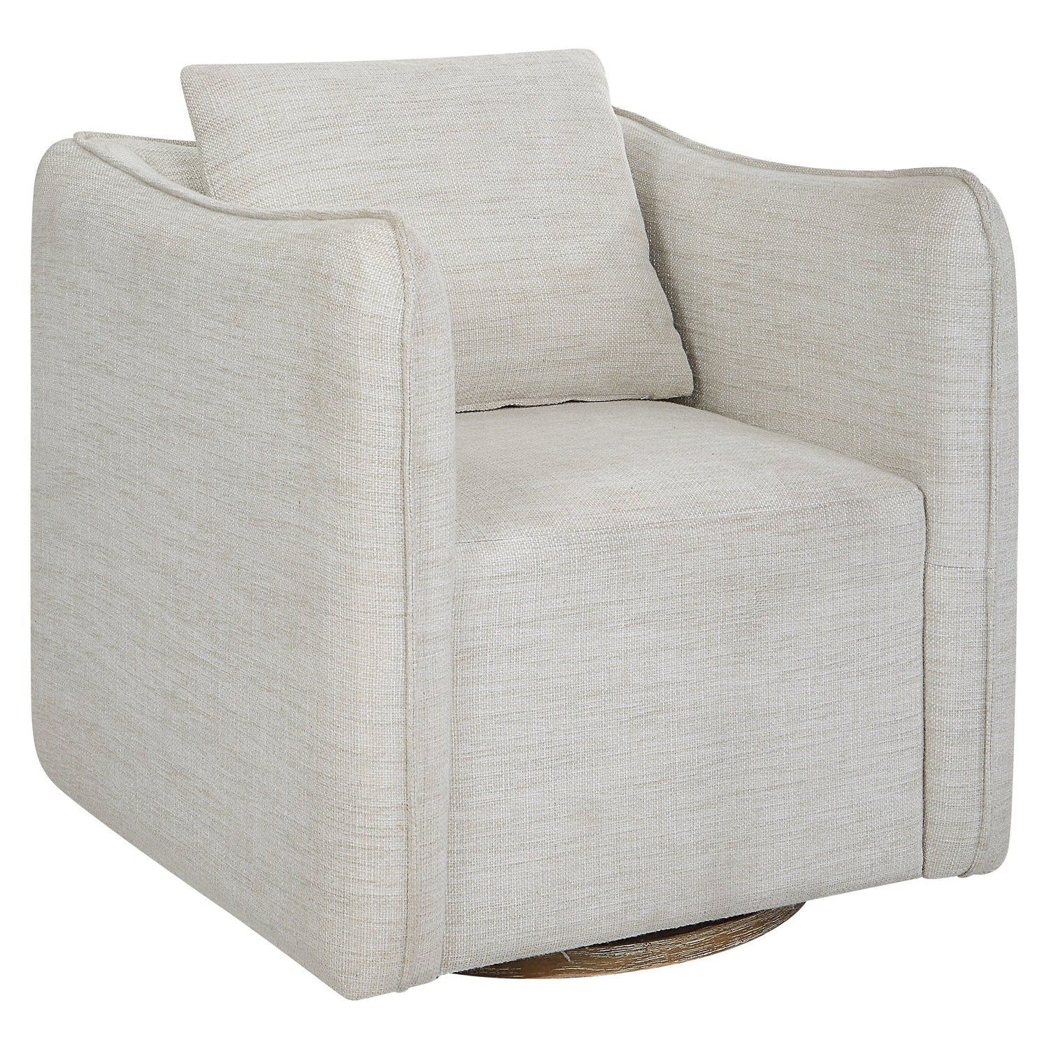 Uttermost Corben White Swivel Armchair - Home Elegance USA