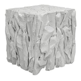 Uttermost Teak Root White Bunching Cube - Home Elegance USA