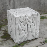 Uttermost Teak Root White Bunching Cube - Home Elegance USA