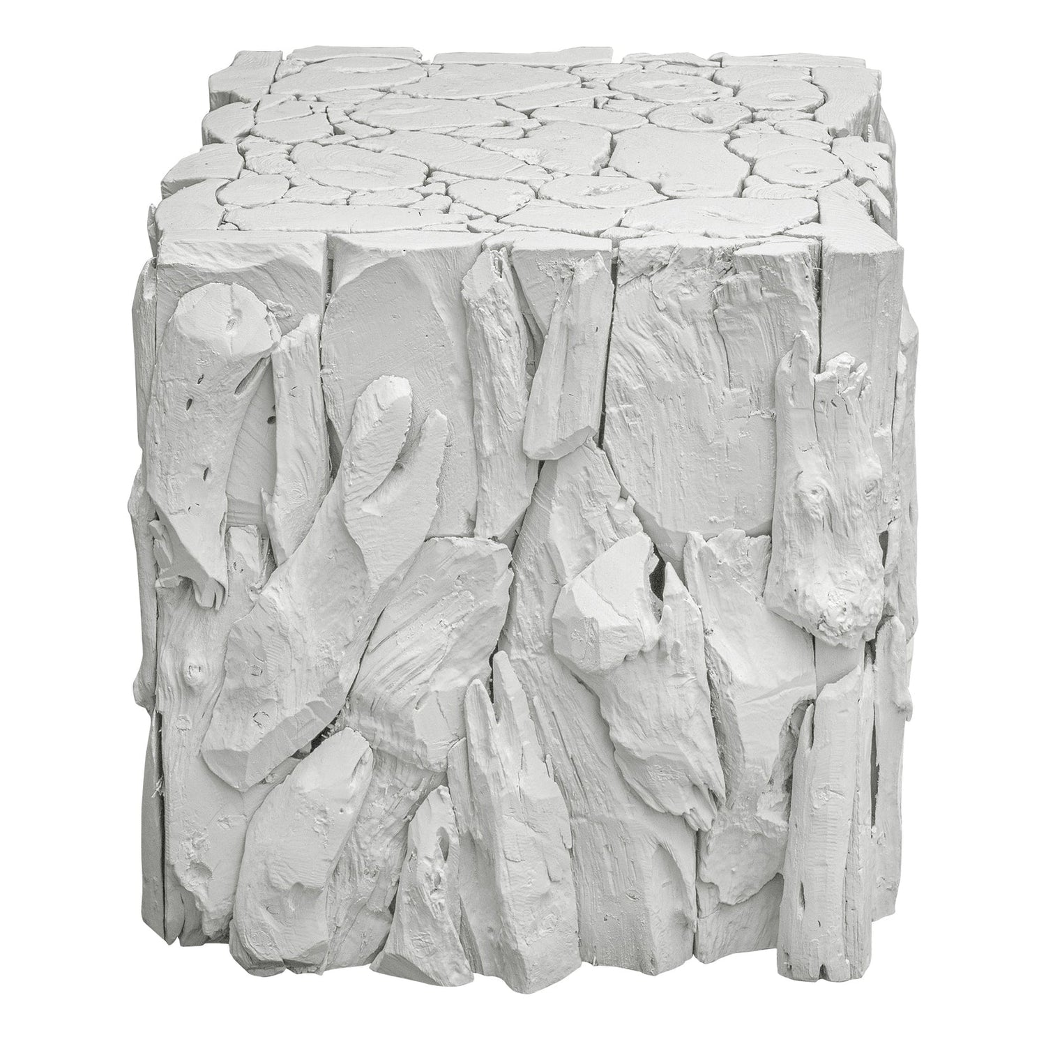 Uttermost Teak Root White Bunching Cube - Home Elegance USA
