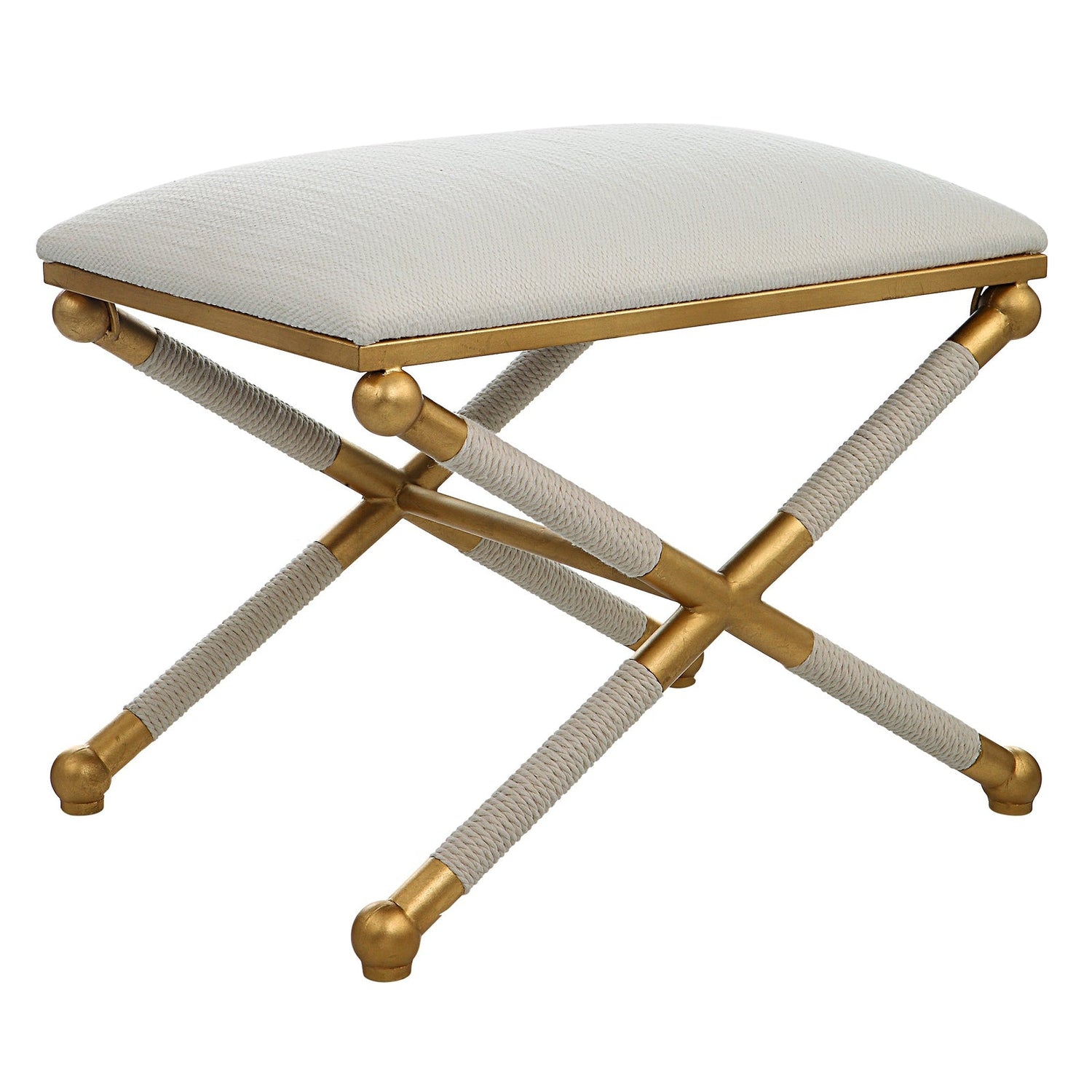Uttermost Socialite White Small Bench - Home Elegance USA