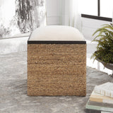Uttermost Island Square Straw Accent Stool - Home Elegance USA