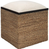 Uttermost Island Square Straw Accent Stool - Home Elegance USA