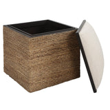 Uttermost Island Square Straw Accent Stool - Home Elegance USA
