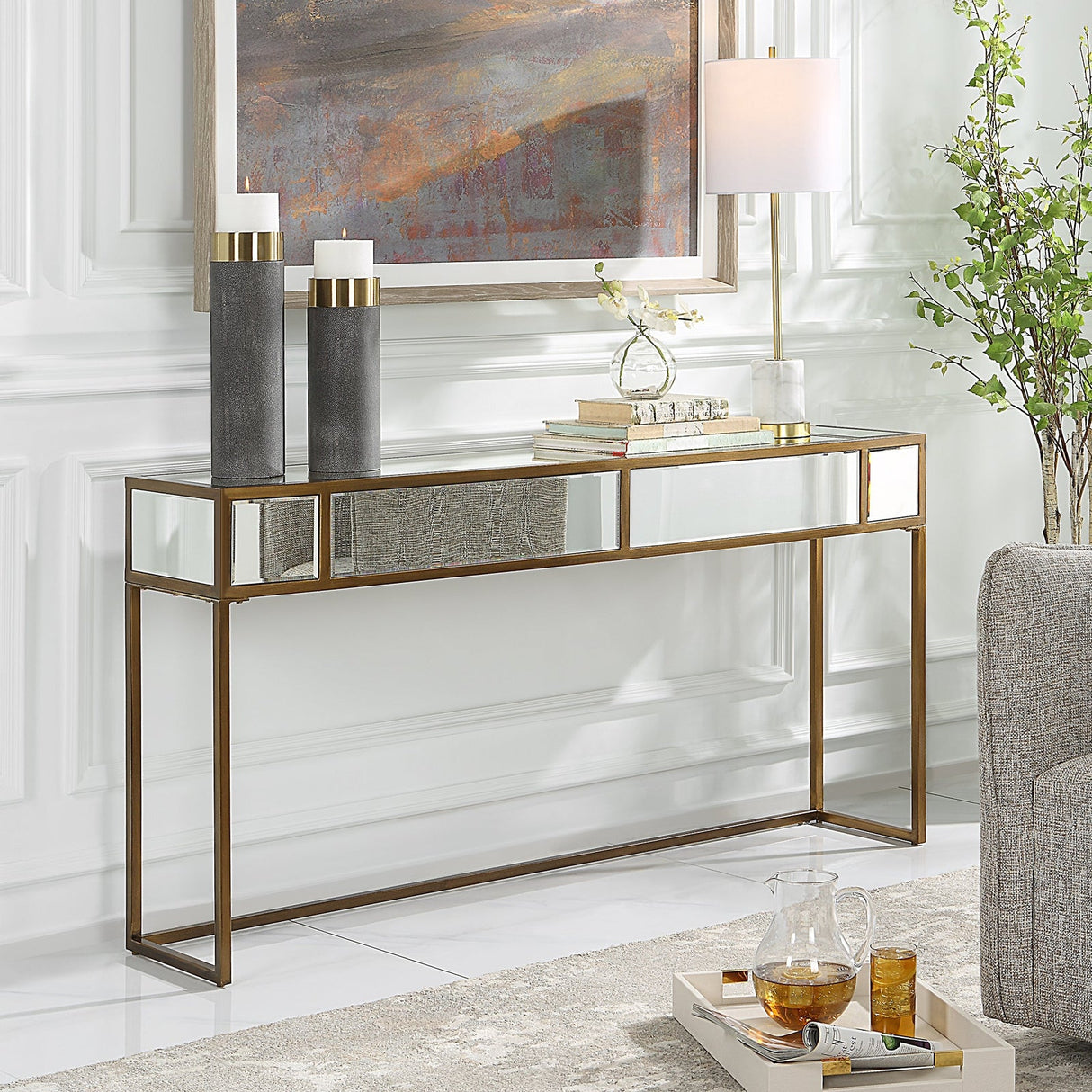 Uttermost Reflect Mirrored Console Table - Home Elegance USA