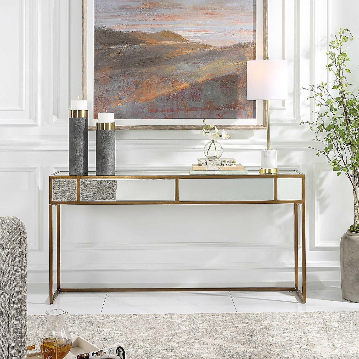 Uttermost Reflect Mirrored Console Table - Home Elegance USA