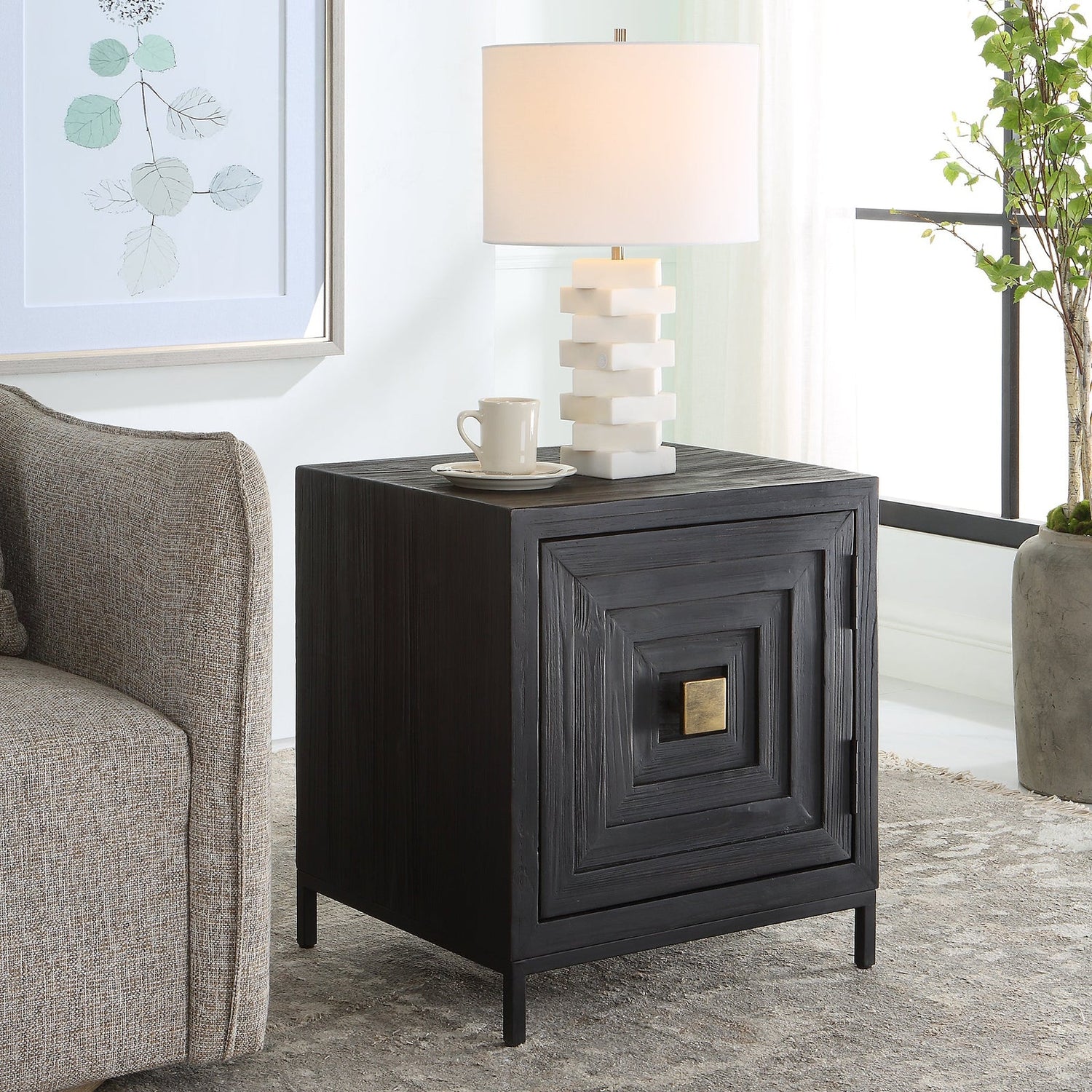 Aiken Geometric Cabinet / End Table | Uttermost | Home Elegance USA