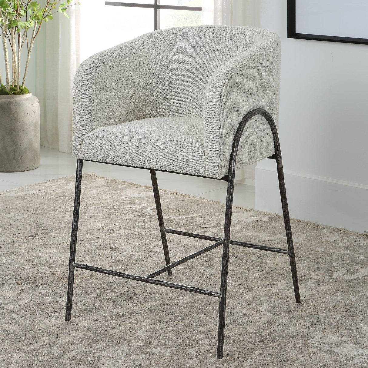 Uttermost Jacobsen Gray 27" Counter Stool - Home Elegance USA
