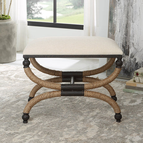 Uttermost Icaria Upholstered Small Bench - Home Elegance USA