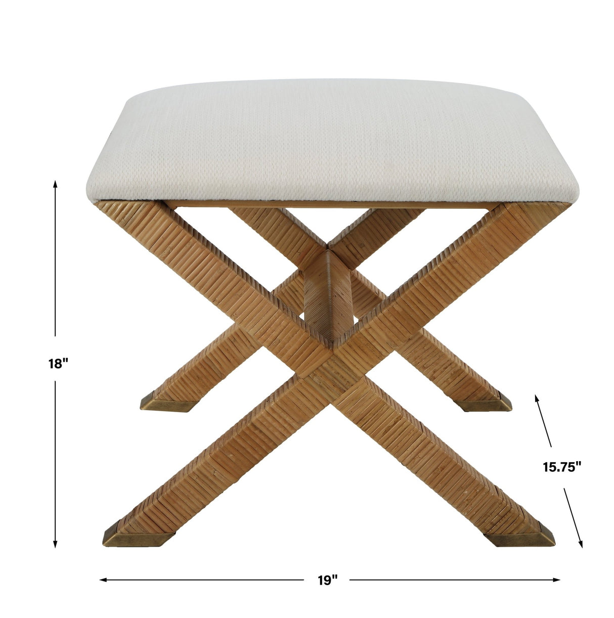 Uttermost St. Tropez Rattan Small Bench - Home Elegance USA