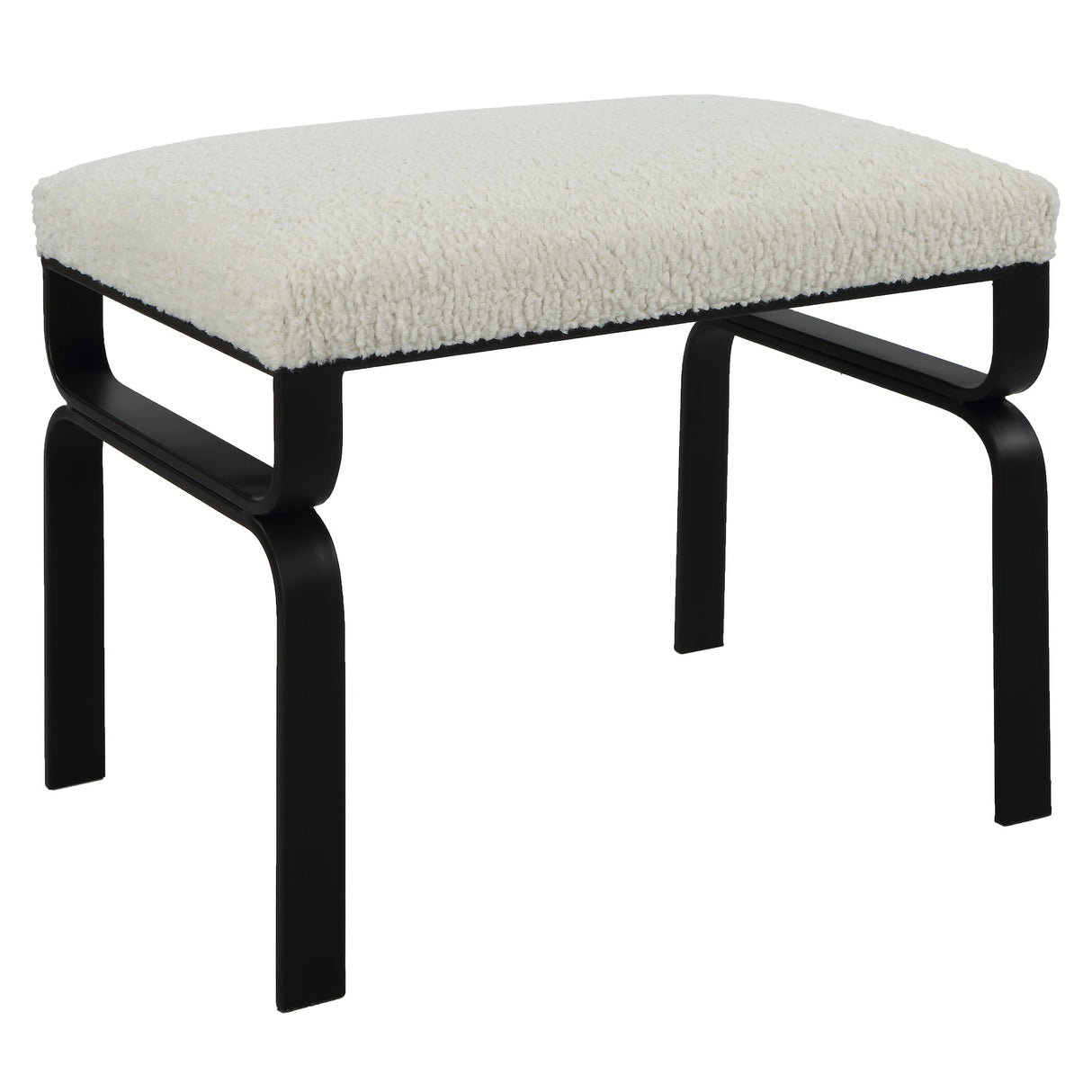 Uttermost Diverge White Shearling Small Bench - Home Elegance USA