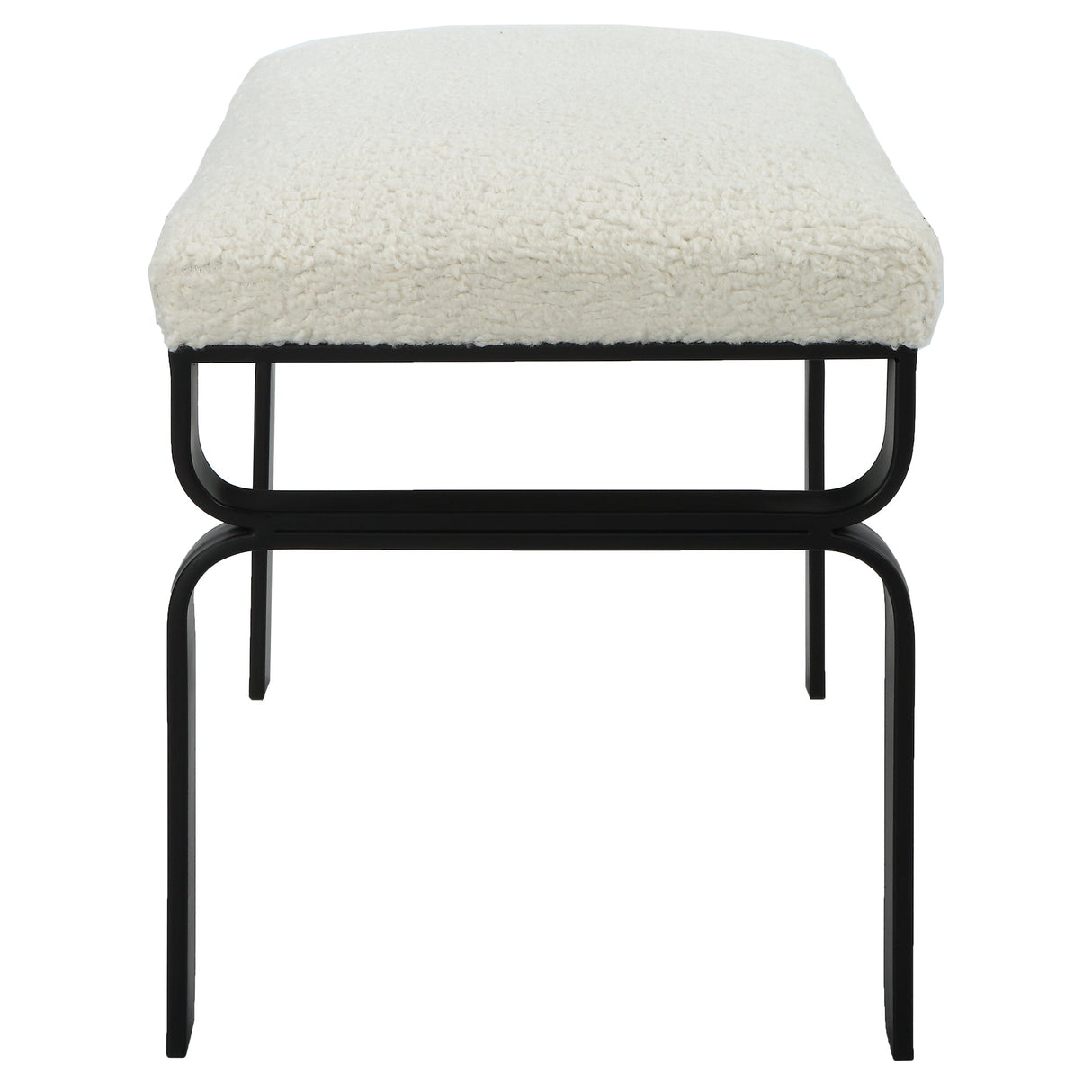 Uttermost Diverge White Shearling Small Bench - Home Elegance USA