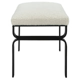 Uttermost Diverge White Shearling Small Bench - Home Elegance USA