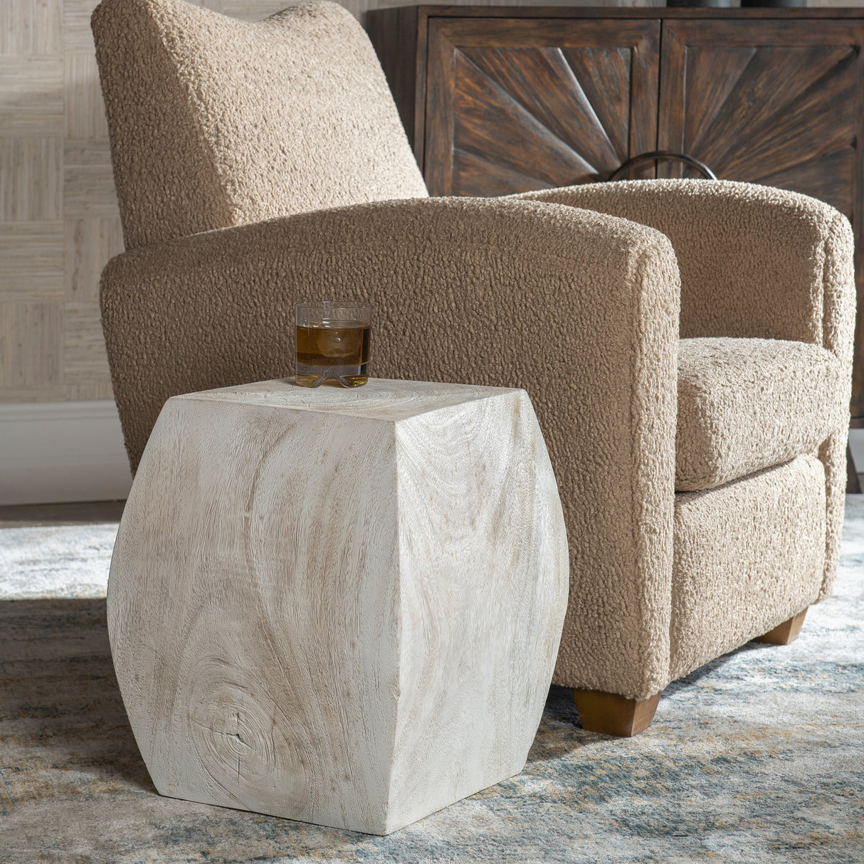 Uttermost Grove Wooden Accent Stool - Home Elegance USA