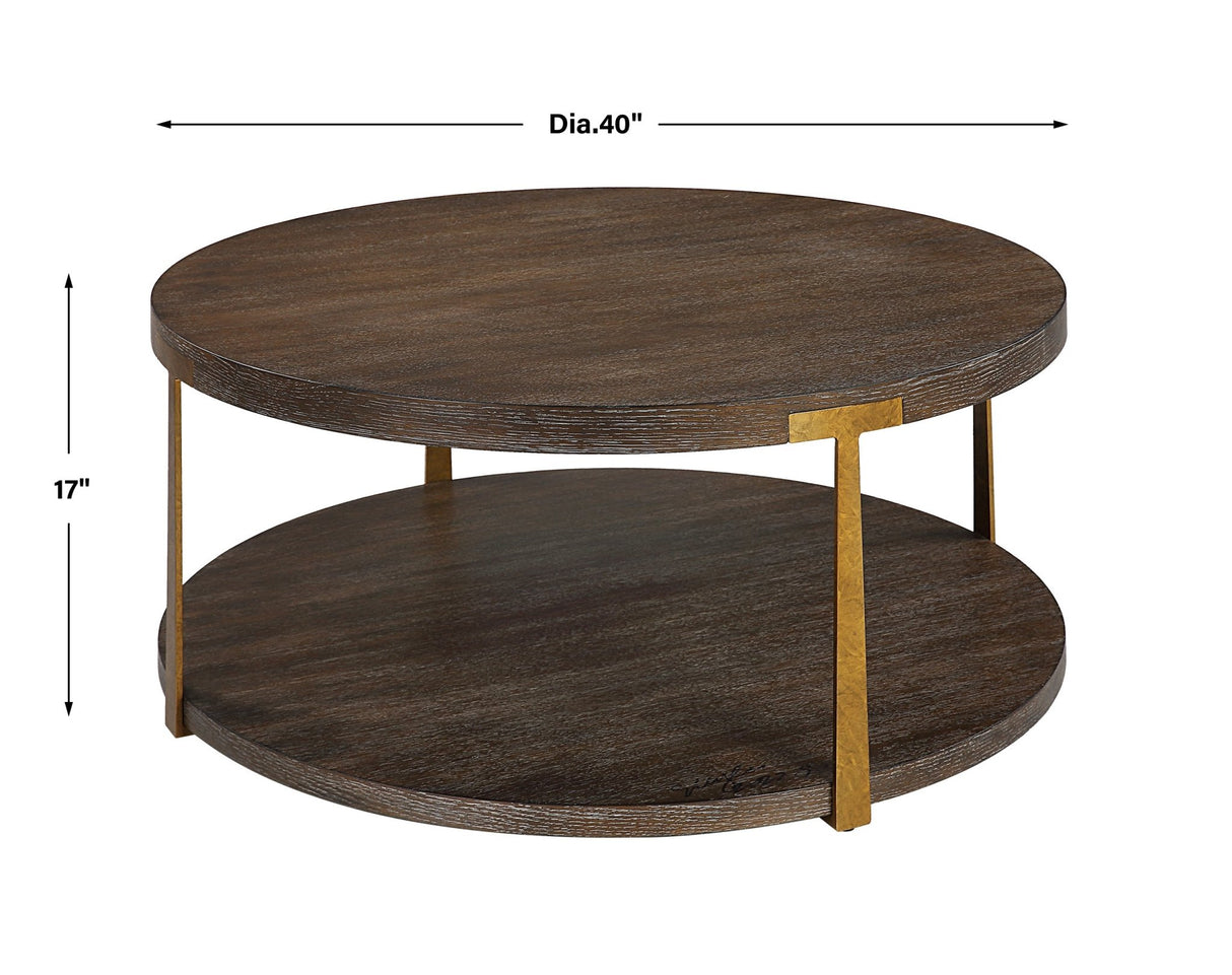 Uttermost Palisade Round Wood Coffee Table - Home Elegance USA
