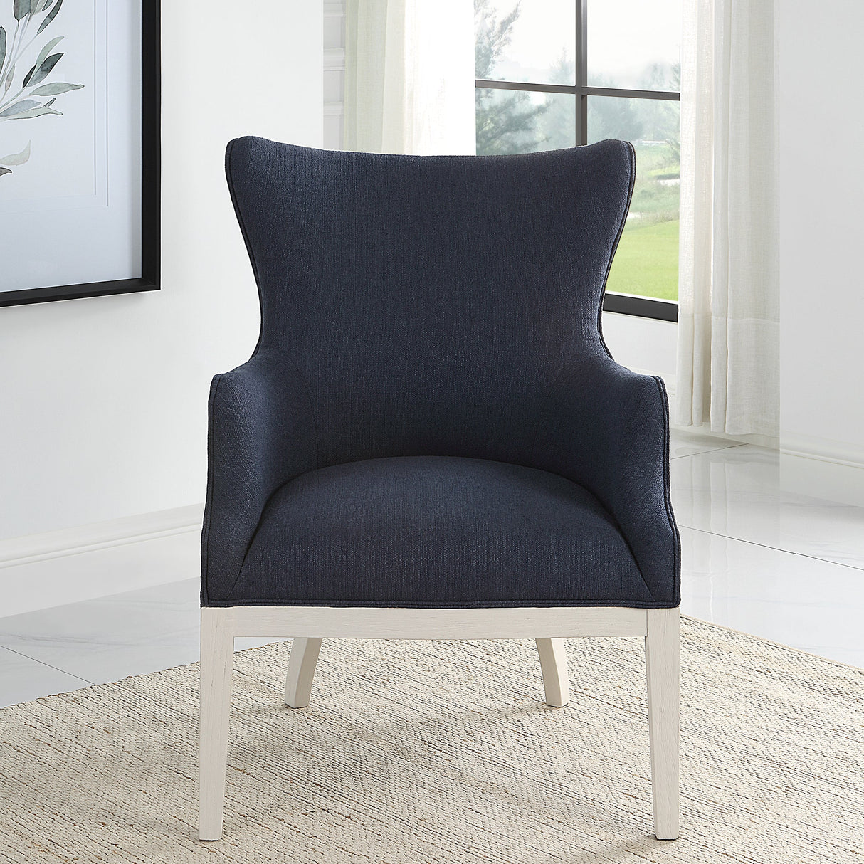 Uttermost Gordonston Blue Fabric Accent Chair - Home Elegance USA