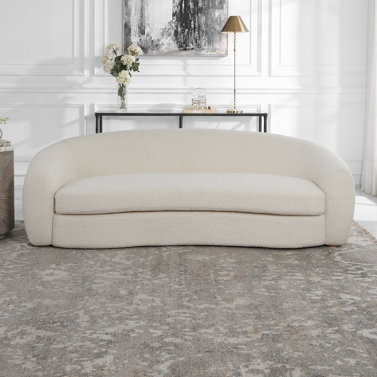 Capra Art Deco White Sofa | Uttermost | Home Elegance USA