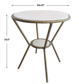 Uttermost Refuge Round White Side Table - Home Elegance USA