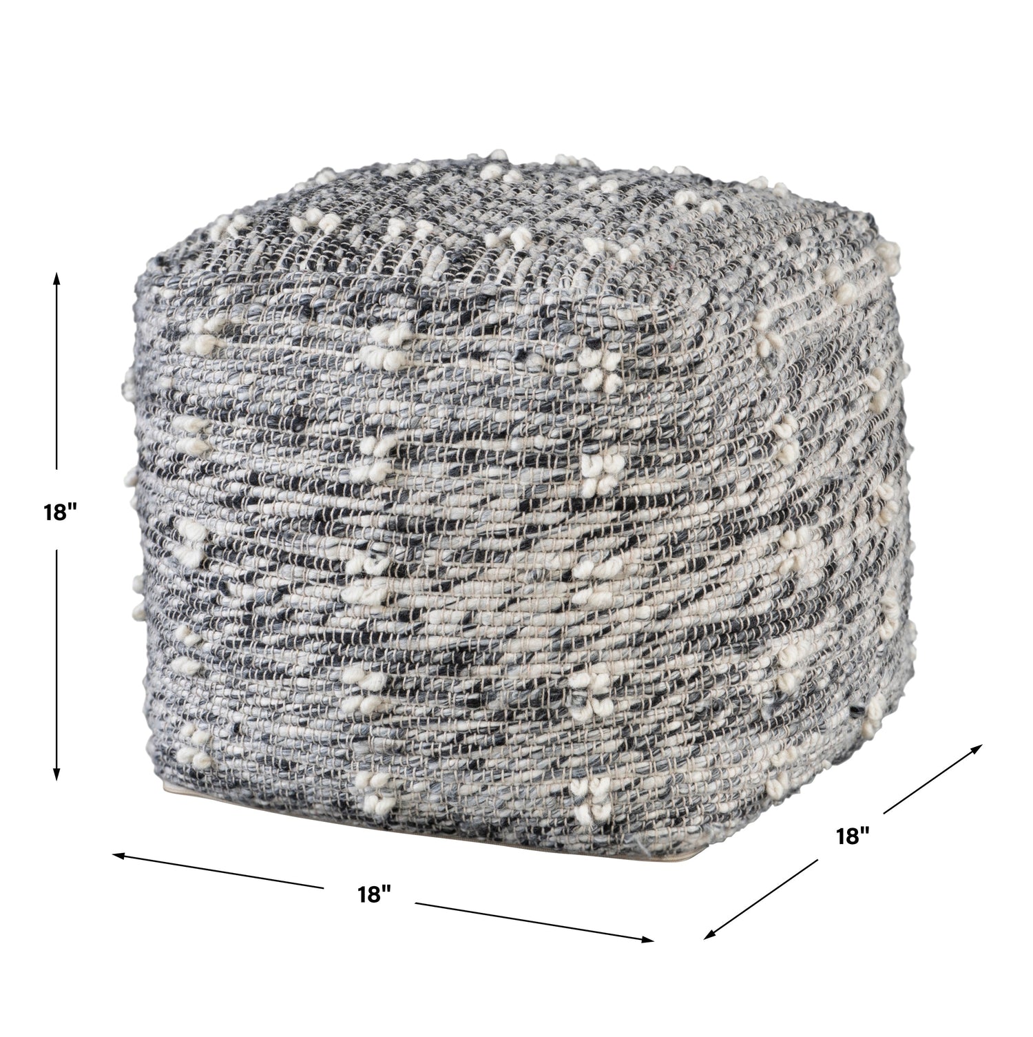 Uttermost Narol Gray Pouf - Home Elegance USA