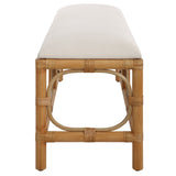 Uttermost Laguna White Fabric Rattan Bench - Home Elegance USA