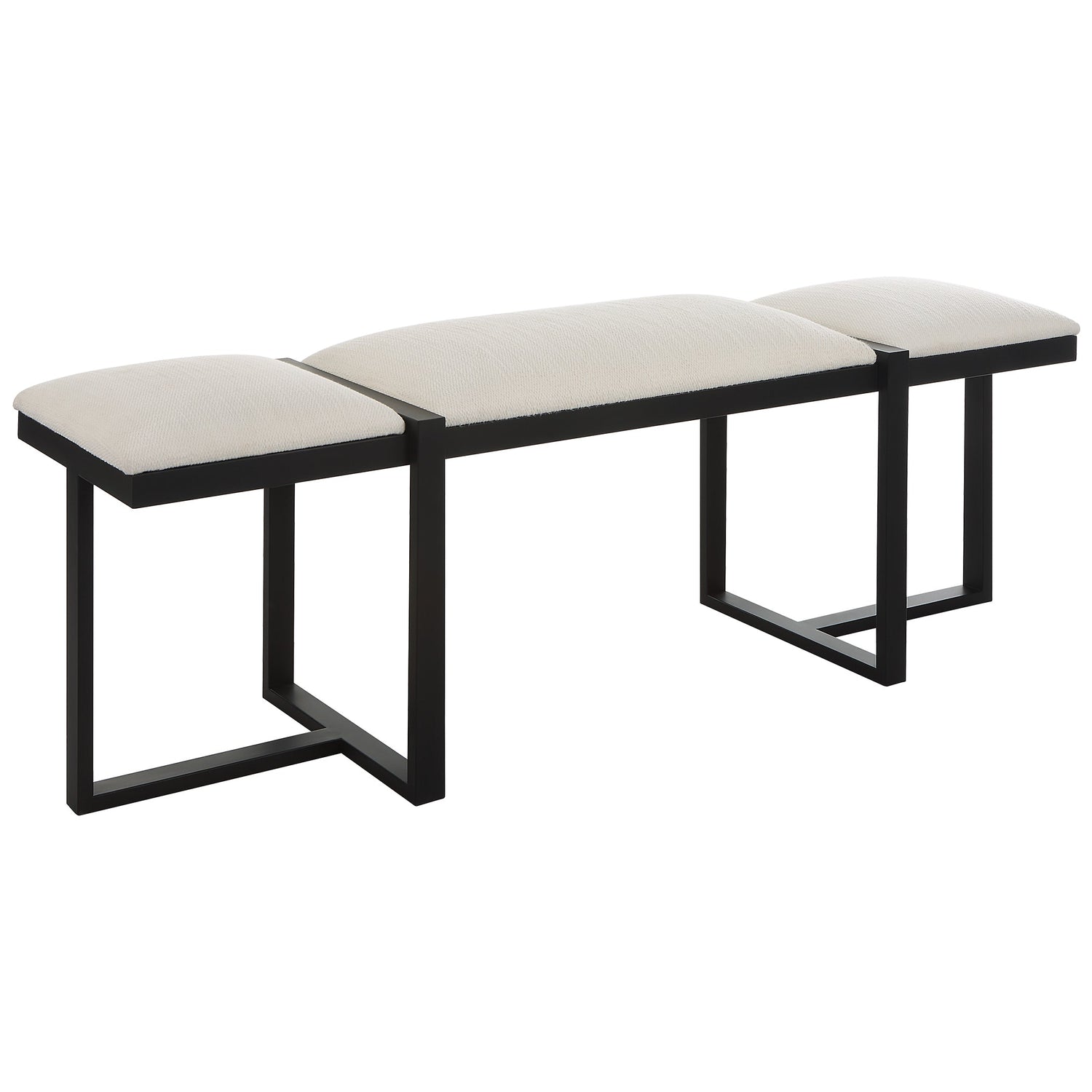 Uttermost Triple Cloud Modern Upholstered Bench - Home Elegance USA
