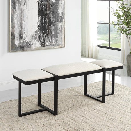 Uttermost Triple Cloud Modern Upholstered Bench - Home Elegance USA