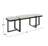 Uttermost Triple Cloud Modern Upholstered Bench - Home Elegance USA