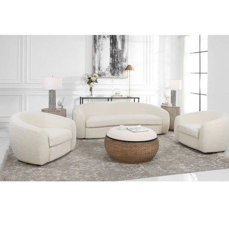 Capra Art Deco White Swivel Chair | Uttermost | Home Elegance USA