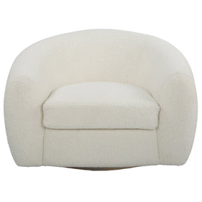 Capra Art Deco White Swivel Chair | Uttermost | Home Elegance USA