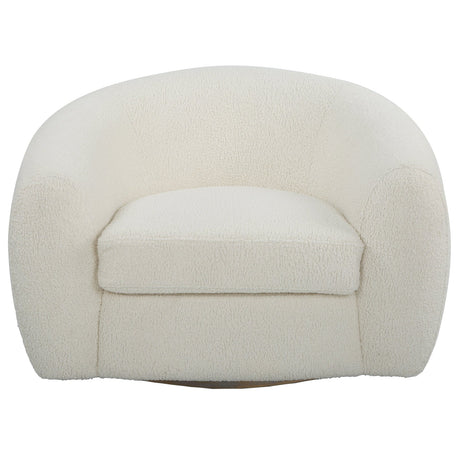 Capra Art Deco White Swivel Chair | Uttermost | Home Elegance USA