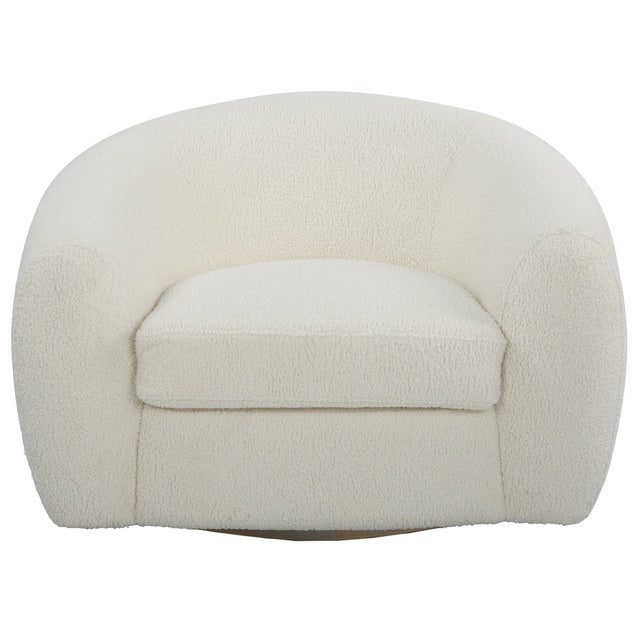 Capra Art Deco White Swivel Chair | Uttermost | Home Elegance USA