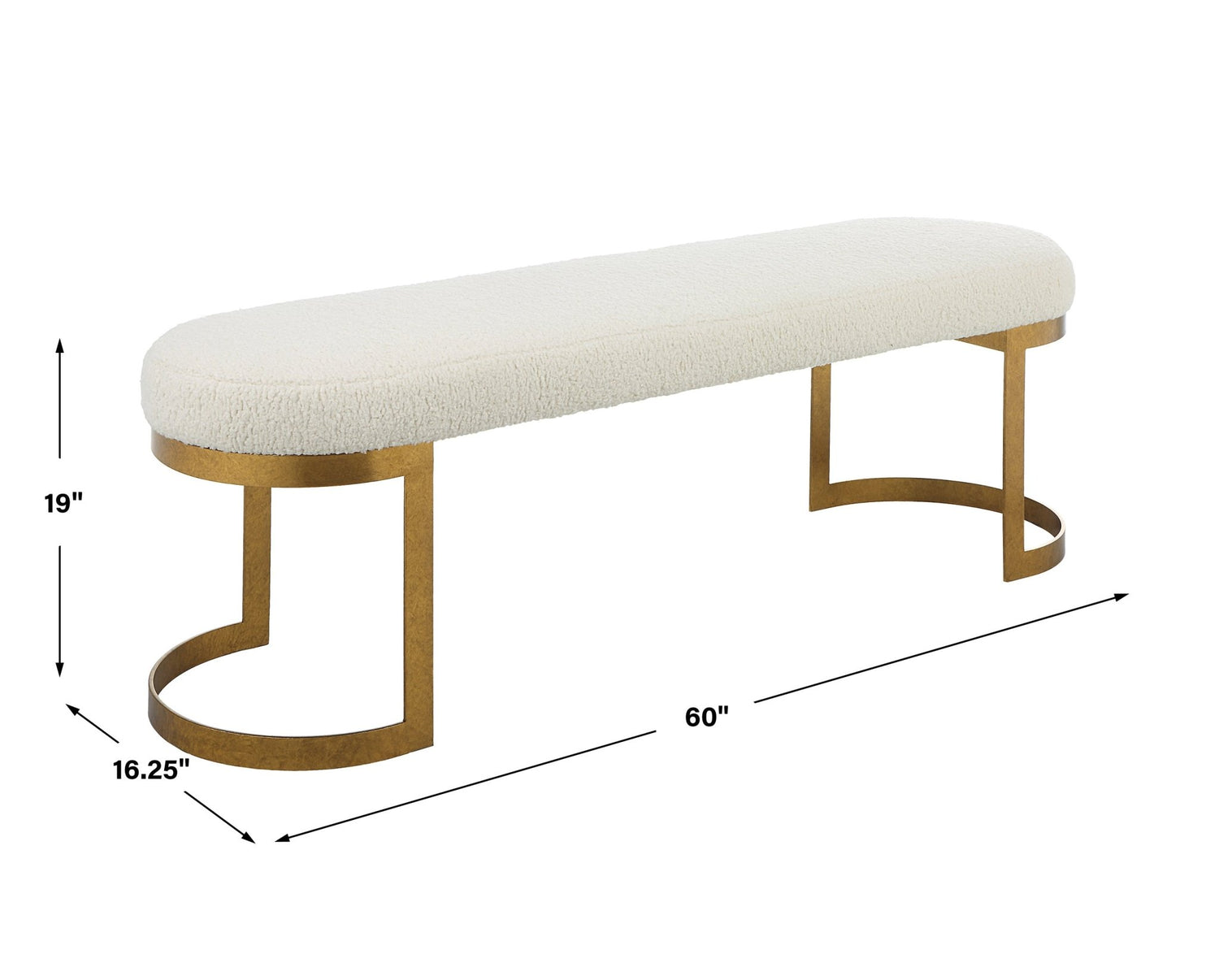 Uttermost Infinity Gold Bench - Home Elegance USA
