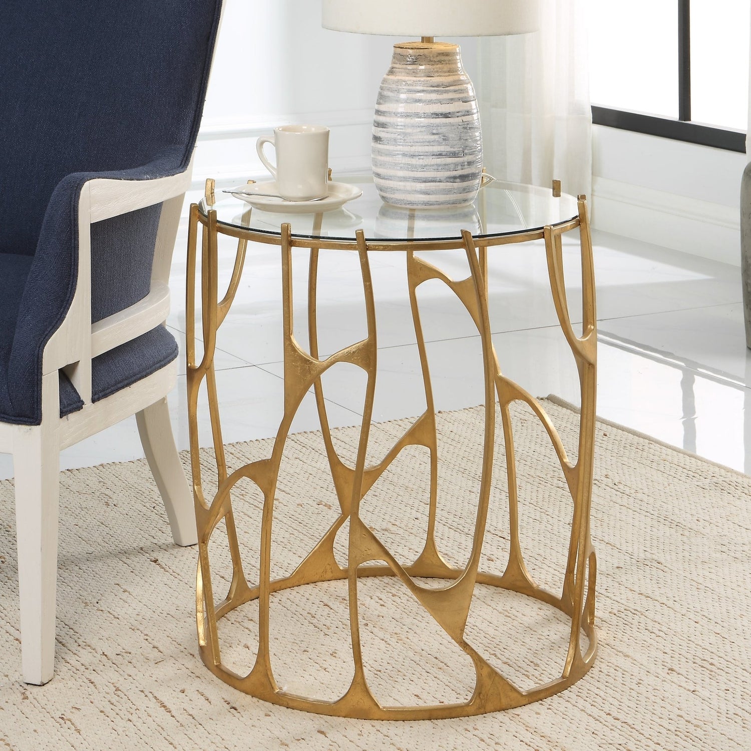 Uttermost Ritual Round Gold Side Table - Home Elegance USA