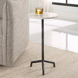 Uttermost Puritan White Marble Drink Table - Home Elegance USA