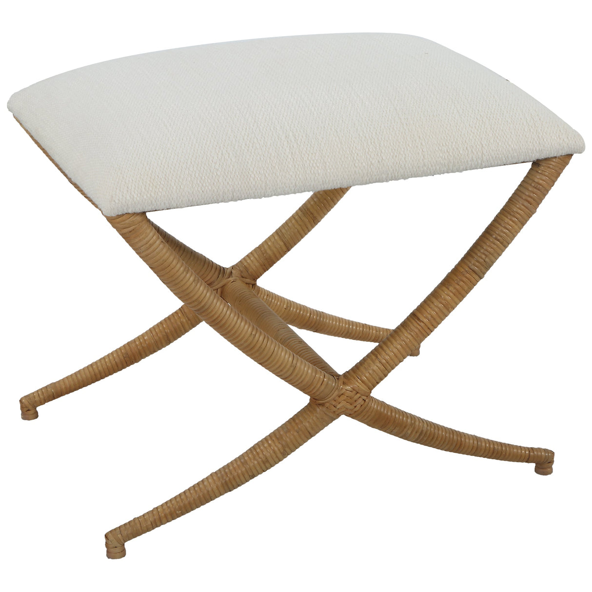 Uttermost Expedition White Fabric Small Bench - Home Elegance USA