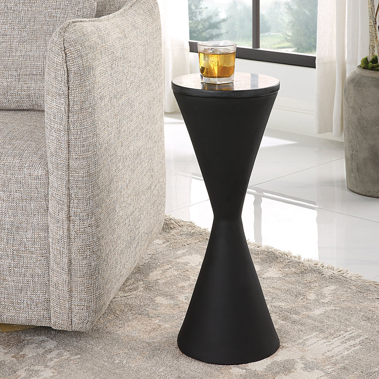 Uttermost Time'S Up Hourglass Shaped Drink Table - Home Elegance USA