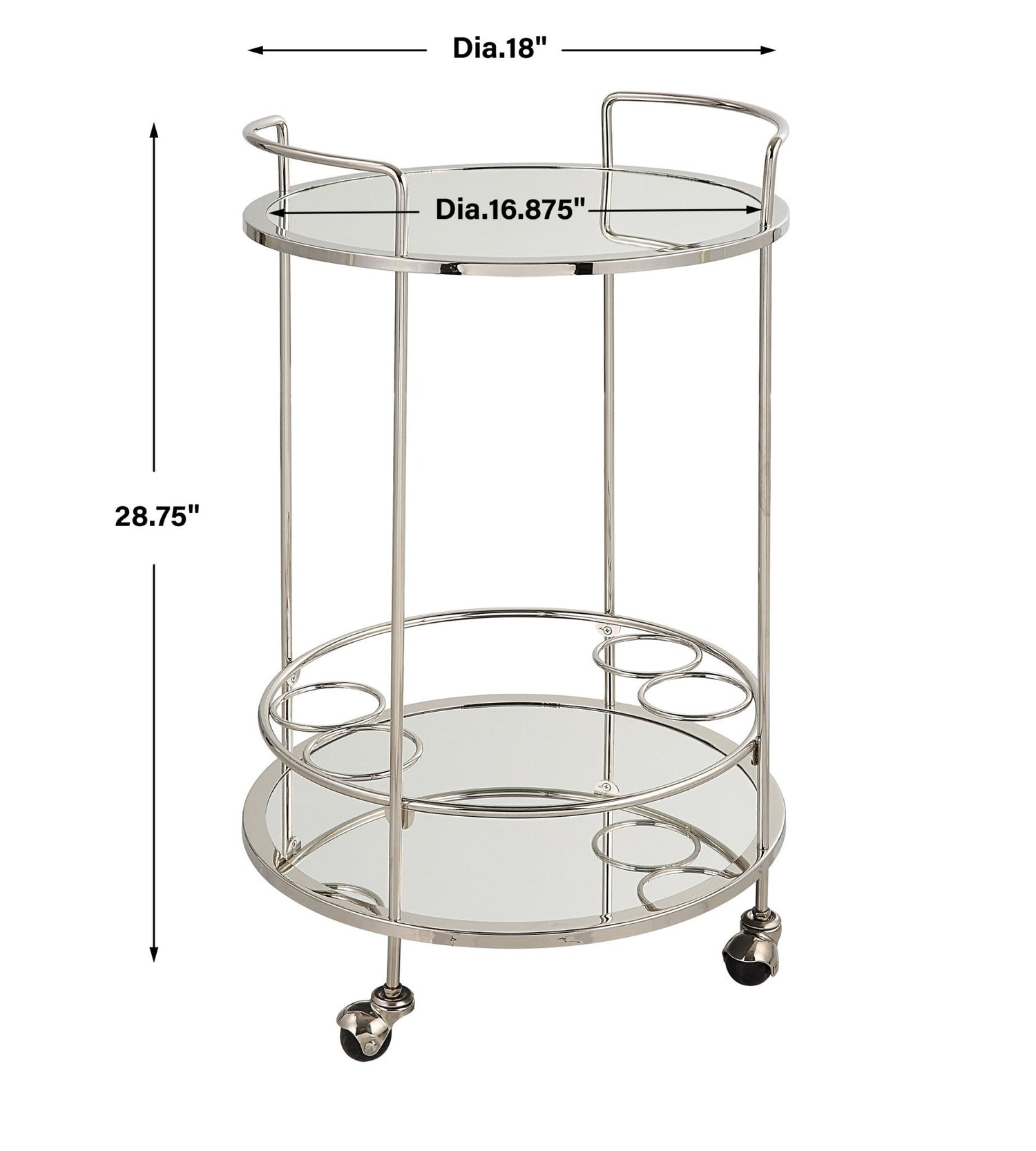 Uttermost Spritz Chrome Bar Cart - Home Elegance USA