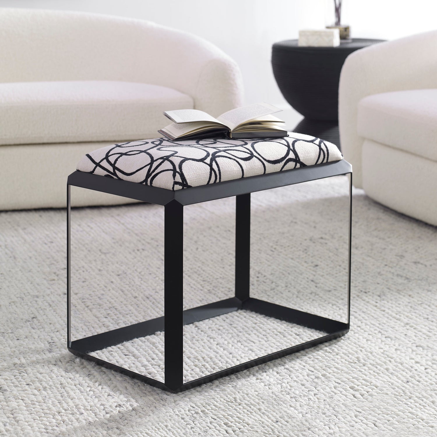 Curls Gray Small Bench | Uttermost | Home Elegance USA