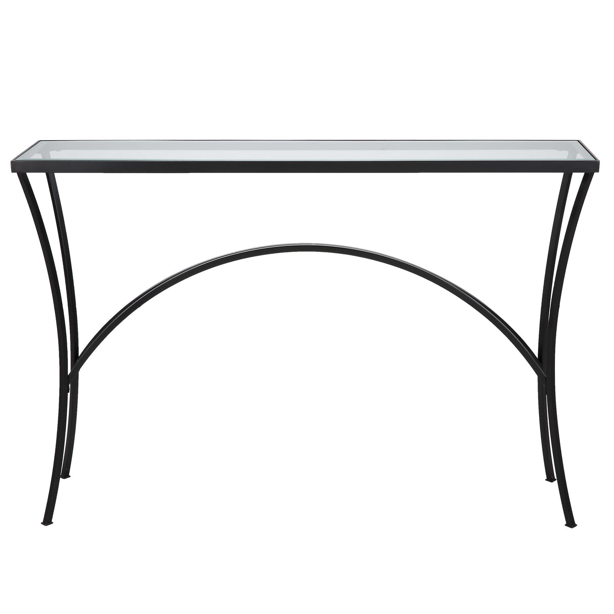 Alayna Black Metal & Glass Console Table | Uttermost | Home Elegance USA