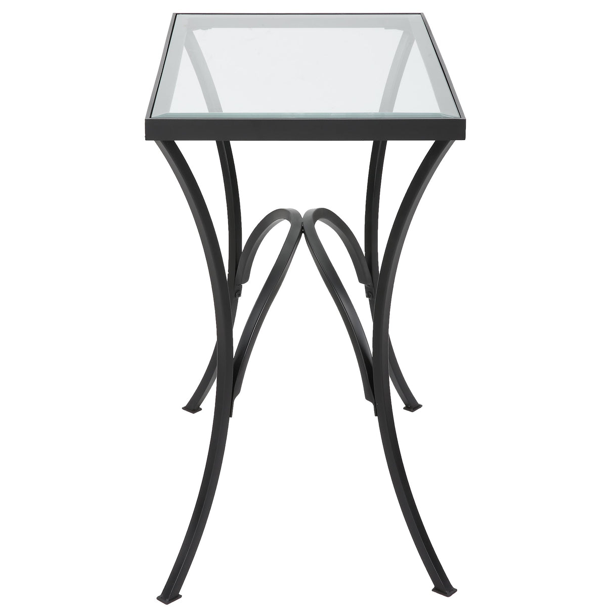 Uttermost Alayna Black Metal & Glass End Table - Home Elegance USA