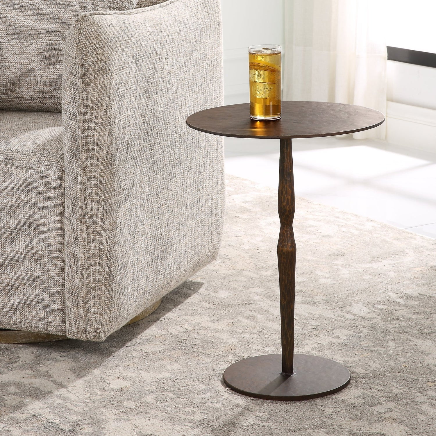 Uttermost Industria Copper Bronze Accent Table - Home Elegance USA