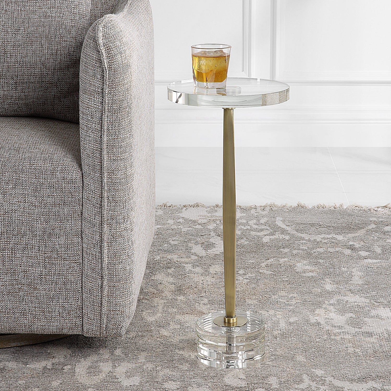 Uttermost Groove Crystal Drink Table - Home Elegance USA