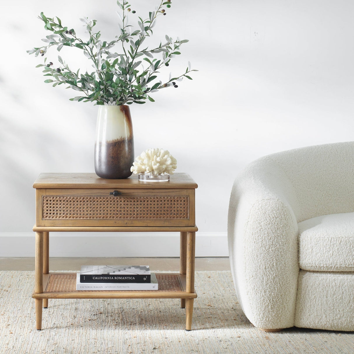 Uttermost Coast Tattan Cane Side Table - Home Elegance USA