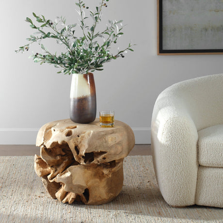Uttermost Sola Handcrafted Teak Side Table - Home Elegance USA